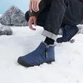 Bottes de neige bleues pour hommes avec semelle antidérapante et doublure en fourrure - 40 / Bleu Fermeture Éclair Molleton (2310)