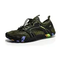 Army green mesh quick-dry water shoes for outdoor hiking, wading and river rafting sports - Army Green