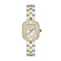 Orologio Scottie bicolore argento e oro con quadrante quadrato e lunetta di strass - Argento e Oro Bianco