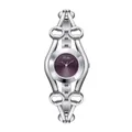 Scottie luxury women's quartz watch with hollow silver steel strap and purple dial - Silver Case Purple Dial