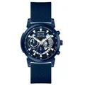 Reloj cronógrafo de cuarzo Scottie para hombre con esfera azul grande y correa de silicona - Caja Azul Esfera Azul (3006c) / Azul