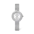 Orologio Scottie argento al quarzo con lunetta a ghirlanda di diamanti e maglia - Cinturino in Acciaio Intrecciato / Bianco / Acciaio Argentato