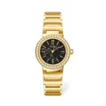 Scottie luxury women's gold stainless steel watch featuring black marble dial and crystals - Gold Black