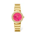 Scottie luxury gold stainless steel quartz watch with pink marble dial and diamond bezel - Gold Pink
