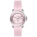 Scottie 3013 luxury pink candy color submariner style quartz watch with rotating bezel - Silicone Strap Style / Pink