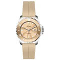 Scottie beige silicone strap watch with rotating bezel and quartz movement - Silicone Strap Style / Apricot