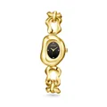 Scottie 9736 fashion quartz watch with irregular gold hollow chain link design - Gold Black