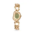 Scottie 9736 fashion quartz watch with irregular hollow chain in gold and green - Rose Gold Green