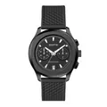 Scottie 3012b mens black chronograph watch with silicone strap and calendar window - Black Black
