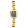 Elegant Scottie gold-tone stainless steel women's quartz watch with dark gray dial - Gold Grey