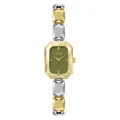 Elegant Scottie women's watch featuring a green dial and gold-silver toned link band - Two-tone Gold Green Dial
