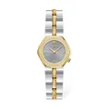Scottie luxury women's quartz watch featuring grey honeycomb dial and diamond bezel in gold - Two-tone Case Gray Dial (9818) / Two-tone Gray
