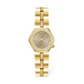 Scottie luxury women's quartz watch with octagonal diamond-set bezel and gold finish - Gold Case Coffee Dial (9818) / Gold Coffee