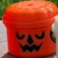 Kleine orangefarbene Halloween Kürbis-Süßigkeitentrommel mit Deckel für Geschenke - Gelb Stil B / Kürbis Süßigkeitenbox Gelb B