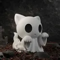 3D εκτυπωμένο άγαλμα γάτας φάντασμα Halloween για τρομακτική διακόσμηση σπιτιού - Γάτα Φάντασμα (Μικρό)