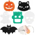 Lot d'éponges de nettoyage d'Halloween en formes de citrouille, chat et fantôme - Ensemble d'Éponges de Nettoyage Halloween