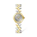 Scottie 9831 elegant two-tone stainless steel quartz wristwatch with luxury crystal accents - Two-tone Grey