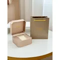 Premium Scottie watch gift box and matching paper shopping bag with gold embossed logo - Khaki