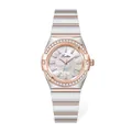 Scottie luxury women's quartz watch in rose gold and silver with elegant diamond bezel - Silver White