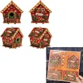 DIY Pearl Art Christmas gingerbread house set with festive 3D decorations - Christmas Sock / DIY Wooden House Pearl Kit