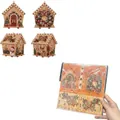 DIY Perlenkunst-Weihnachtshaus-Set mit fertigem Produkt und Flachverpackung - Blumengirlande / DIY Holzhaus Perlen Set