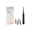 Brosse à dents électrique sonique noire avec quatre têtes de rechange et coffret - 4 Têtes de Brosse / Noir