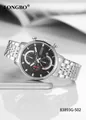 LONGBO 83893 premium ανδρικό ρολόι μόδας με μαύρο καντράν και ασημένιο ατσάλινο μπρασελέ - Ασημί Λουράκι Μαύρο Καντράν
