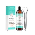 Oralhoe whitening mouthwash set with coconut mint flavor and stainless tongue scraper - Mouthwash and Tongue Scraper Kit