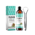 Natural Oralhoe Coconut Mint Pulling Oil Mouthwash Set with Steel Tongue Scraper - 100ml with Tongue Scraper