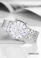 LONGBO men's business chronograph watch featuring silver stainless steel strap and white dial - Silver White Face