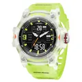 SMAEL Men's Sport Watch with Dual Time Display and Neon Green Strap - Fluorescent Green