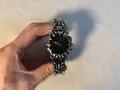 Gothic Millennium Vintage Herrenuhr mit skulpturalem Silberarmband und Alien-Kralle - Kreuz Schwarz