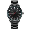 Curren 8406 men's waterproof casual watch with black steel band and large 3D dial - Black Green