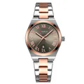 CURREN 9095 elegant women's Roman numeral quartz watch with rose gold two-tone strap and calendar - Roman Numeral Calendar Style (9095) / Rose Two-Tone Case Rose Two-Tone Strap Grey Dial