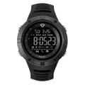 Schwarze TOMI Sport-Digitaluhr mit wasserdichtem Silikonarmband und LCD-Multifunktionsanzeige - Schwarz