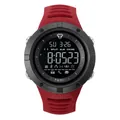 TOMI Herren wasserdichte Sport-Digitaluhr mit rotem Silikonarmband und schwarzem Zifferblatt - Rot