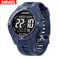 Blue SMAEL men's sports digital watch with LED display and waterproof design - Blue