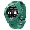 SMAEL green men's sport digital watch with LED backlight and 5ATM waterproof design - Green