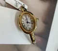 SUNLIFEX πολυτελές γυναικείο ρολόι βραχιόλι σε ροζ χρυσό οβάλ σχήμα μπανιέρας SKU - Χρυσό Λευκό / Χρυσό/Λευκό