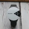 Minimalistische Quarz-Armbanduhr im Punk-Stil mit schwarzem Band und weißem Zifferblatt - Riemen-Stil / Schwarzes Gehäuse Weißes Zifferblatt