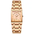 Elegante quadratische WWOOR Quarzuhr für Herren in Roségold mit Edelstahlarmband - Roségold Gehäuse Roségold Zifferblatt