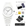 Weißes minimalistisches Herren-Quarzuhren-Set mit Silikonarmband und arabischen Ziffern - Geschenkset / Weißer Stil (PT1453-08)