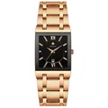Elegante WWOOR 8858 Herren-Quarzuhr mit quadratischem Gehäuse und roségoldenem Edelstahlarmband - Roségold Schwarz Gehäuse Roségold Armband