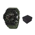 Montre de sport étanche Sanda avec bracelet en caoutchouc vert et son coffret noir - Vert Militaire