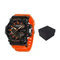 Orologio sportivo digitale Sanda impermeabile con cinturino arancione e cassa nera con scatola - Nero Arancione