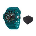 Orologio sportivo Sanda verde acqua professionale con doppio display e confezione regalo nera - Blu Turchese