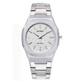 Montre de luxe en argent pour homme avec un cadran blanc à relief texture unique - Boîtier Argent et Blanc Cadran Argent