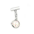 Montre de poche pour infirmière en argent avec mouvement à quartz et croix rouge - Style 17 (Montre Infirmière)