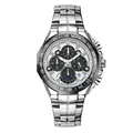 Montre chronographe de sport WWOOR pour homme avec bracelet en acier inox - Boîtier Argent Cadran Blanc