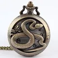 Orologio da taschino vintage in bronzo con design zodiaco serpente e movimento al quarzo - Serpente